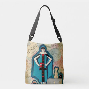 Art Deco Travel Lover Crossbody Bag