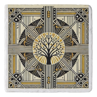 Art Deco Tree of Life Stone Trivet & Wall Hanging