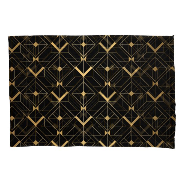 Art Deco Triangle: Luxury Pattern. Pillow Case (Front)