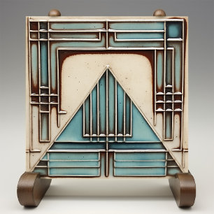 Art Deco Triangular Geometry Ceramic Tile
