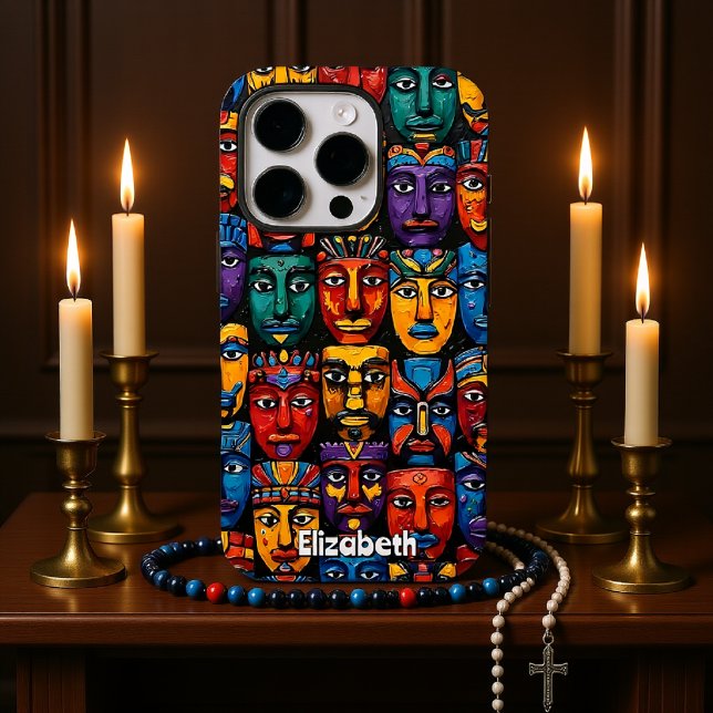 Art Deco Tribal Faces Case-Mate iPhone Case (Creator Uploaded)