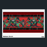Art Deco Tribal Mash-Up Wall Sticker<br><div class="desc">The easiest to apply, remove, and re-apply wall border you can find now features this exciting original design by digital artist, Leslie Sigal Javorek. Using a bold color palette of scarlet red, black, white, emerald green & bits of lemon, Leslie combines bands of geometric patterns with swirling, curling vines and...</div>