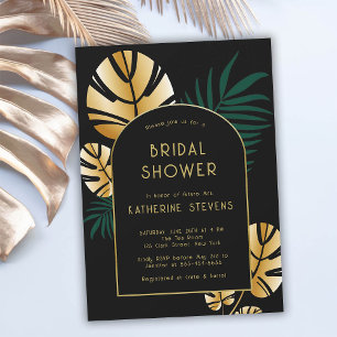 Art Deco Tropical Jungle Boho Frame Bridal Shower Invitation