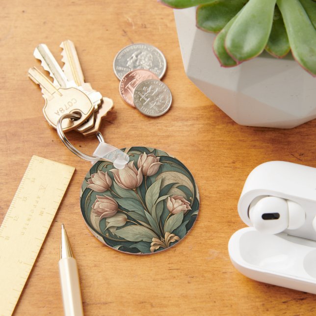 Art Deco Tulips Keychain (Desk)