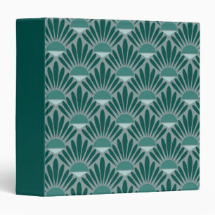 Art Deco Turquoise Pattern 3 Ring Binder