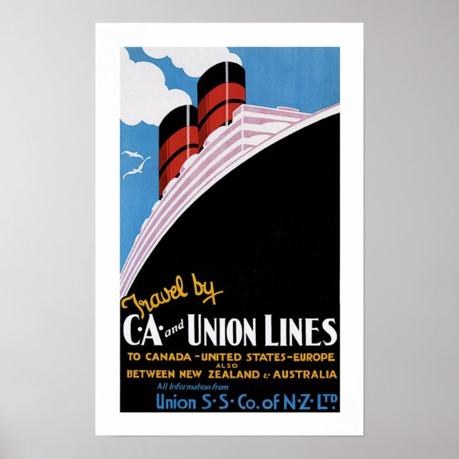 Art Deco Union Lines Poster (Front)