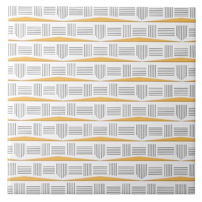 Art Deco Urban Sunrise Ceramic Tile (Front)