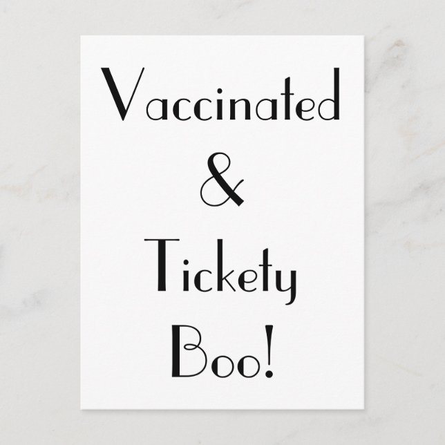Art Deco Vaccinated and Tickety Boo Postcard (Front)