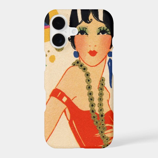 Art Deco Vamp, 1920s Flapper Iphone Case (Back)