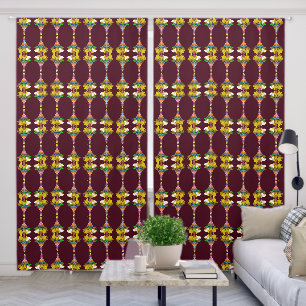 Art Deco Vase with Golden Flowers Blackout Curtains