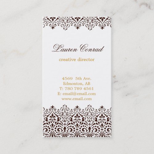 Art Deco Vertical Business Card with Monogram