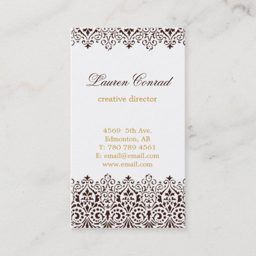 Customizable Art Deco Vertical Business Card with Monogram