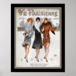 Art Deco Vie Parisenne 1929 New Year's Poster<br><div class="desc">Beautiful,  French Art Deco Cover for Vie Parisienne's December 1928 New Year's Cover for 1929. 11x14 shown here- also available in 8x10,  16x20,  standard- or - custom sizes.</div>