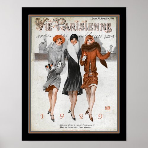 Art Deco Vie Parisenne 1929 New Years Poster