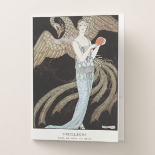 Art Deco Vintage 1920s Fashion Flapper Phoenix Pocket Folder