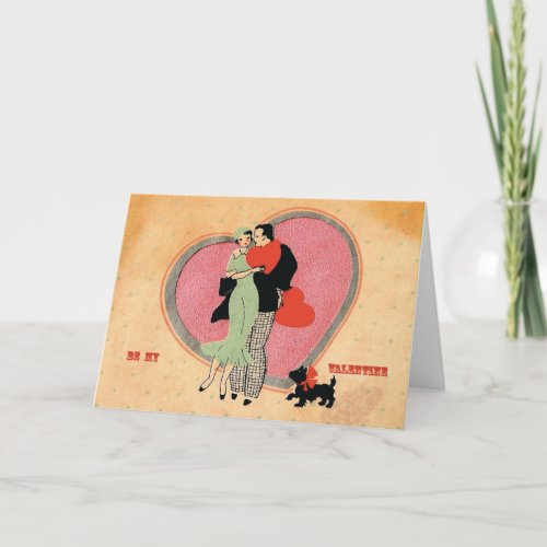 Art Deco Vintage  Be My Valentine Holiday Card