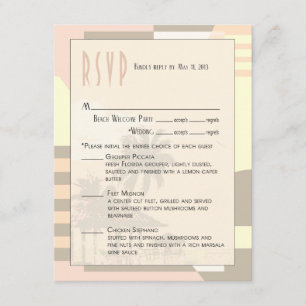 Art Deco Vintage Beach RSVP blush