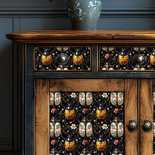 Art Deco Vintage Black Gold Floral Beetle Tissue Paper