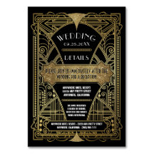 Art Deco Vintage Black Wedding Inserts Cards