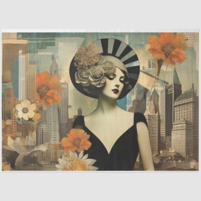 Art Deco Vintage Decoupage Tissue Paper (Front)