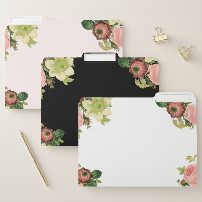Art Deco Vintage Florals File Folder (Set)