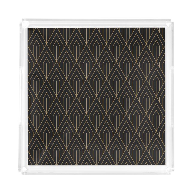Art Deco: vintage geometric wallpaper. Acrylic Tray (Front)