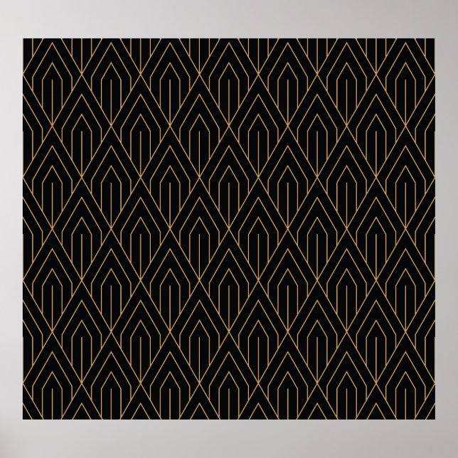 Art Deco: vintage geometric wallpaper. Poster (Front)