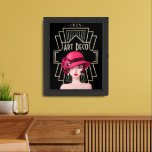 Art Deco Vintage Glam 1920s Lady Black Framed Art<br><div class="desc">Back To another era for your wall with this Twenties themed  poster with a glamorous Illustration of a 1920s lady in a red hat and typography Art Deco within a gold frame and 1925 at the top.</div>