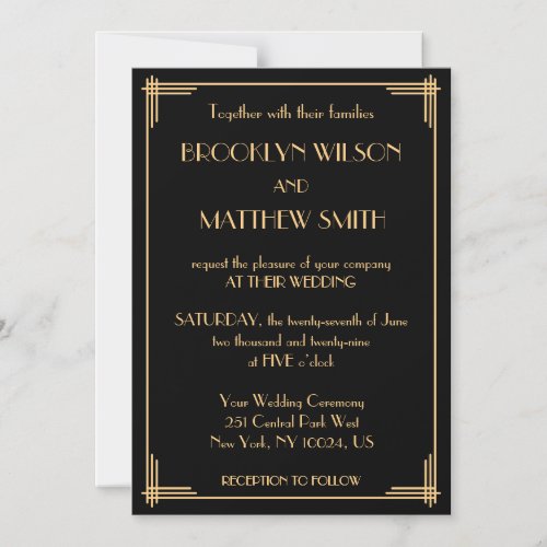 Art Deco Vintage Great Gatsby Wedding Magnetic Invitation