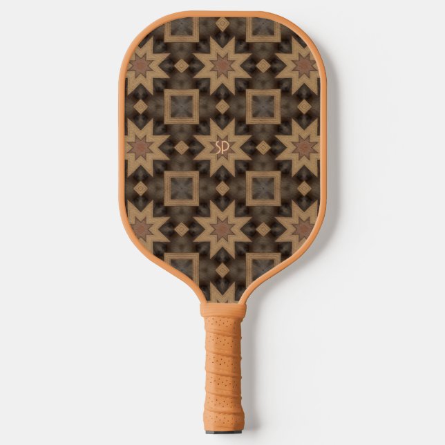 Art Deco Vintage Inlay Pickleball Paddle (Front)