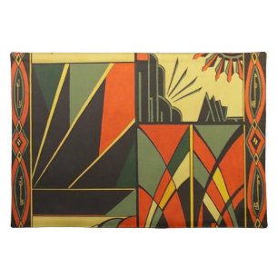 Art Deco vintage inspired placemats 20 x 14 inches