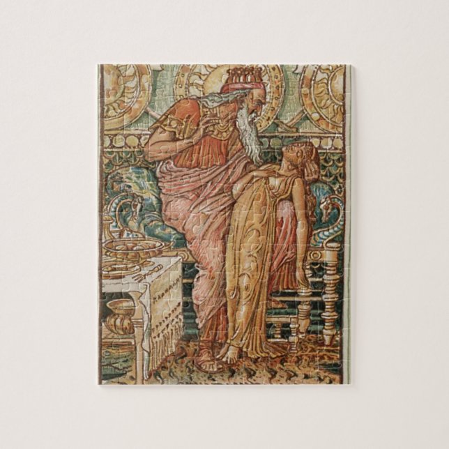 Art Deco Vintage Midas Turns Daughter to Gold Jigsaw Puzzle (Vertical)