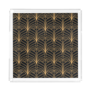 Art Deco, vintage minimalistic pattern. Acrylic Tray