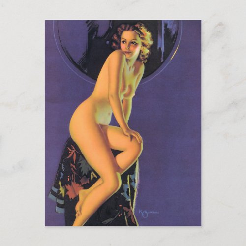 Art Deco Vintage Pin up  Art  Postcard