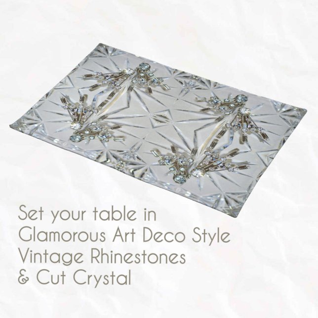 Art Deco Vintage Rhinestones Elegant Glam Cloth Placemat (Creator Uploaded)