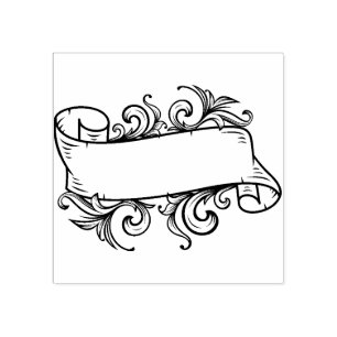 Art Deco Vintage Ribbon Scrapbooking Rubber Stamp
