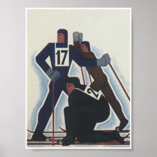 Art Deco Vintage Ski Poster
