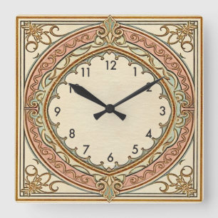 Art Deco Vintage Square Wall Clock