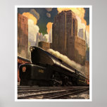 Art Deco Vintage US Railway Poster print<br><div class="desc">Art Deco Vintage US Railway Poster print</div>
