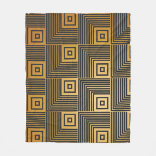 Art Deco Vintage Wallpaper Pattern Fleece Blanket