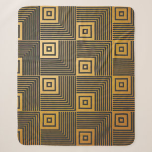 Art Deco Vintage Wallpaper Pattern Sherpa Blanket