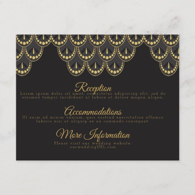 Art Deco Vintage Wedding Enclosure Card (Front)