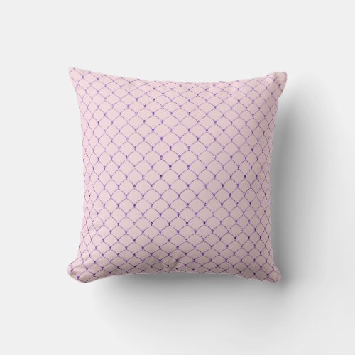 Art Deco Violet Pink Net White Scales Mermaid Throw Pillow