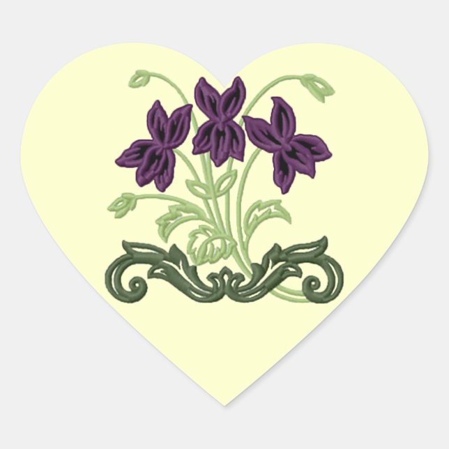 Art Deco Violets Sticker (Front)