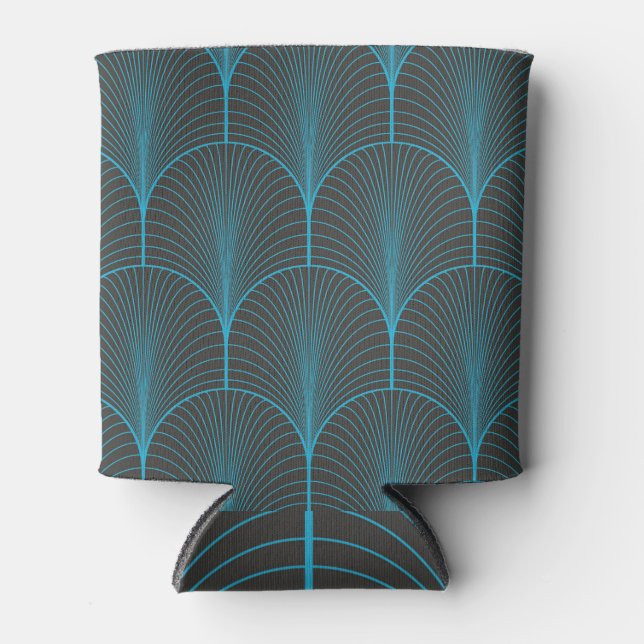 Art deco wallpaper: black and blue pattern can cooler (Front)