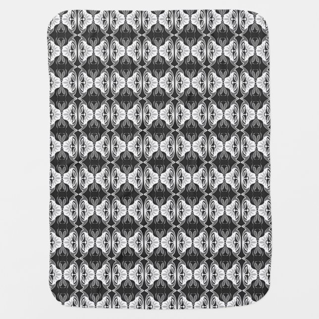 Art Deco wallpaper pattern - black and white Baby Blanket (Front)