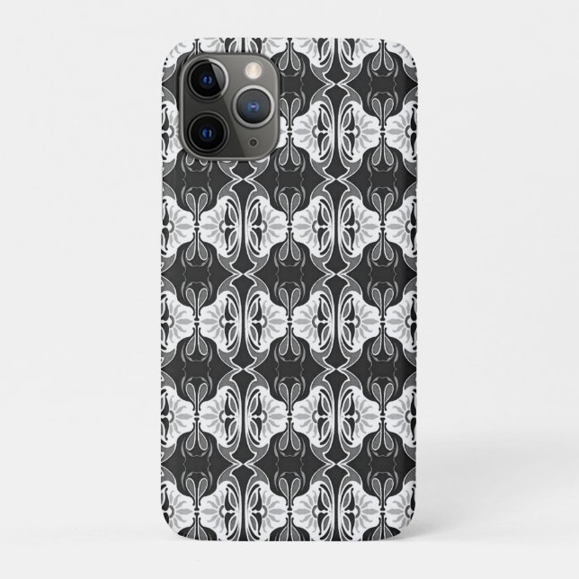 Art Deco wallpaper pattern - black and white Case-Mate iPhone Case (Back)