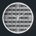 Art Deco wallpaper pattern - black and white Clock<br><div class="desc">A vintage,  Art Deco wallpaper / tiled pattern - shades of grey / gray with white on a black background</div>