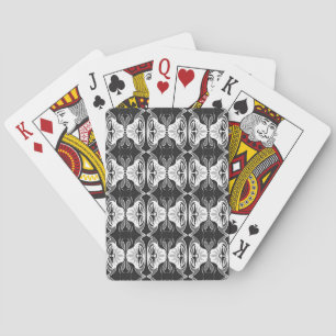 Art Deco wallpaper pattern - black and white Poker Cards