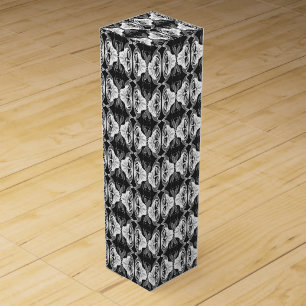 Art Deco wallpaper pattern - black and white Wine Gift Box